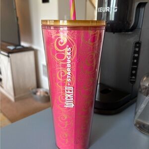 Starbucks Wicked Pink Tumbler with Gold Lid